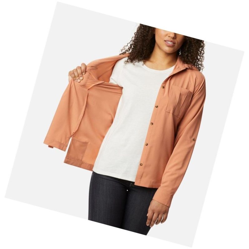 Columbia Essential Elements Woven Long Sleeve Gömlek Kadın Pembe | 59270-CMGZ