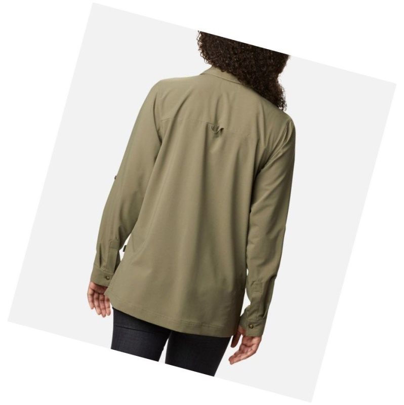 Columbia Essential Elements Woven Long Sleeve Gömlek Kadın Gri Yeşil | 43769-AKGV
