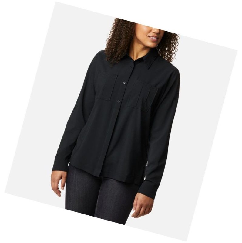 Columbia Essential Elements Woven Long Sleeve Gömlek Kadın Siyah | 28597-GICU