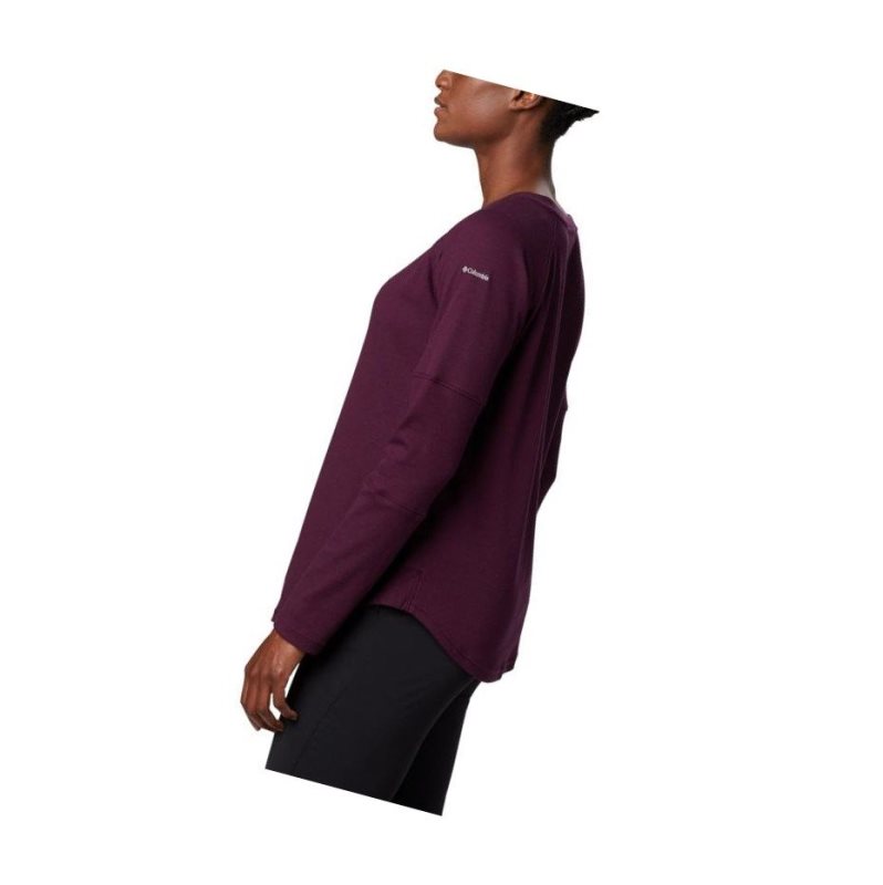 Columbia Fall Pine Washed Crew Sweatshirt Kadın Siyah Pembe | 98105-WQRB