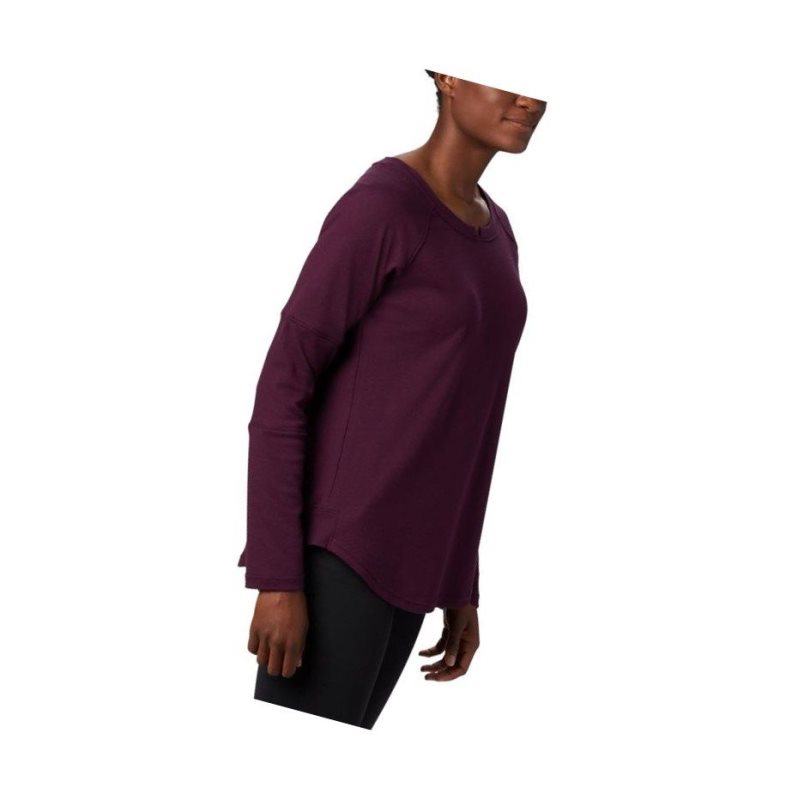 Columbia Fall Pine Washed Crew Sweatshirt Kadın Siyah Pembe | 98105-WQRB