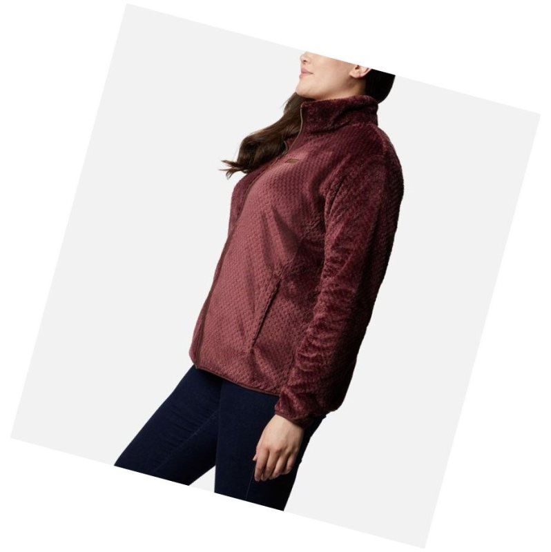 Columbia Fire Side II Plush Full Zip Fleece Plus Size Mont Kadın Bordo | 78914-DRQB