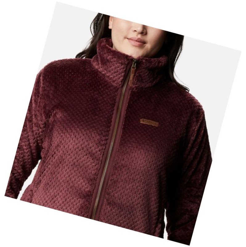 Columbia Fire Side II Plush Full Zip Fleece Plus Size Mont Kadın Bordo | 78914-DRQB