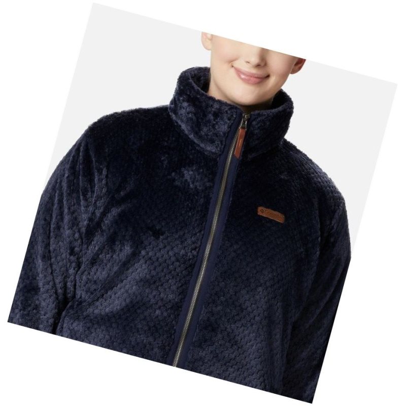 Columbia Fire Side II Plush Full Zip Fleece Plus Size Mont Kadın Lacivert | 57916-HTFQ