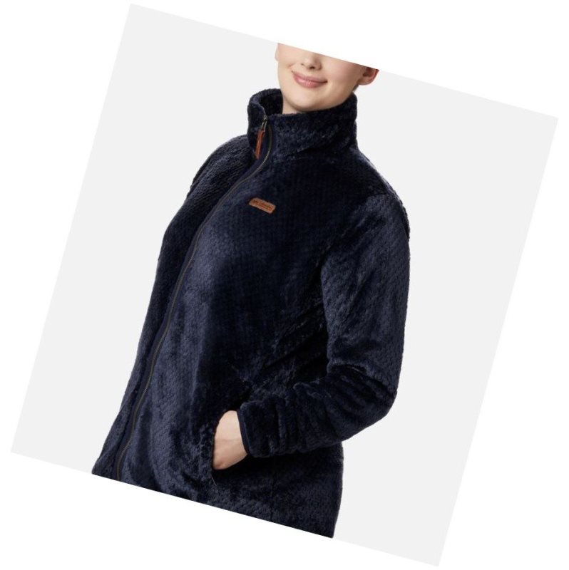 Columbia Fire Side II Plush Full Zip Fleece Plus Size Mont Kadın Lacivert | 57916-HTFQ