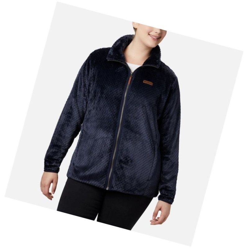 Columbia Fire Side II Plush Full Zip Fleece Plus Size Mont Kadın Lacivert | 57916-HTFQ