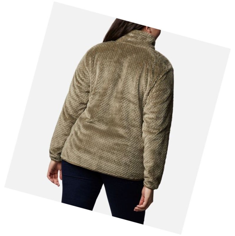 Columbia Fire Side II Plush Full Zip Fleece Plus Size Mont Kadın Gri Yeşil | 13708-ISJQ