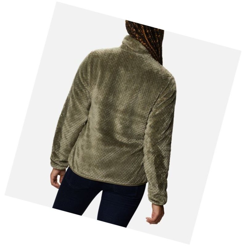 Columbia Fire Side II Sherpa Full Zip Fleece Mont Kadın Gri Yeşil | 38926-JVLP