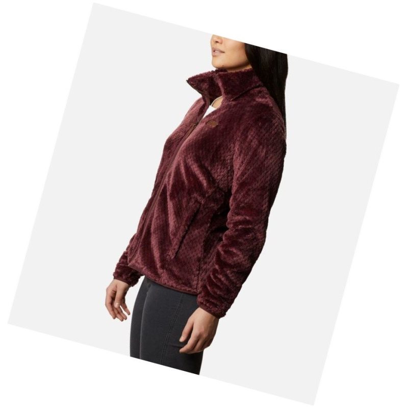 Columbia Fire Side II Sherpa Full Zip Fleece Mont Kadın Bordo | 03796-RJOK