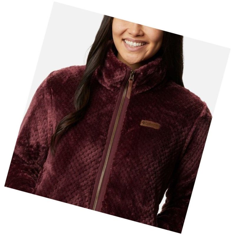 Columbia Fire Side II Sherpa Full Zip Fleece Mont Kadın Bordo | 03796-RJOK