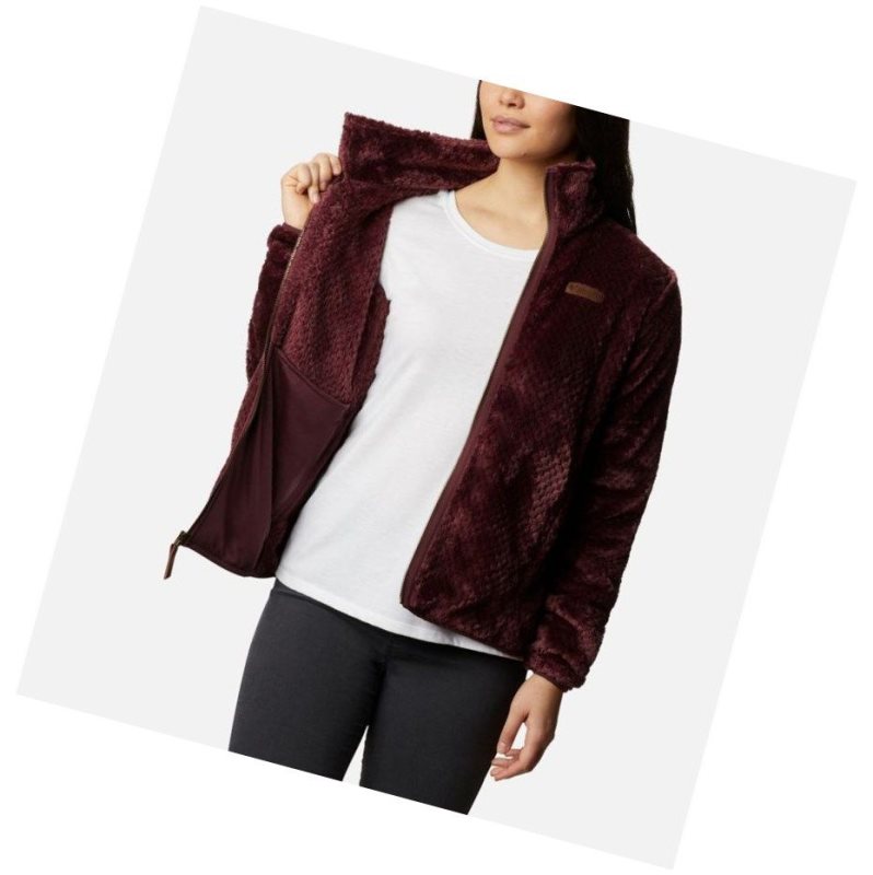 Columbia Fire Side II Sherpa Full Zip Fleece Mont Kadın Bordo | 03796-RJOK