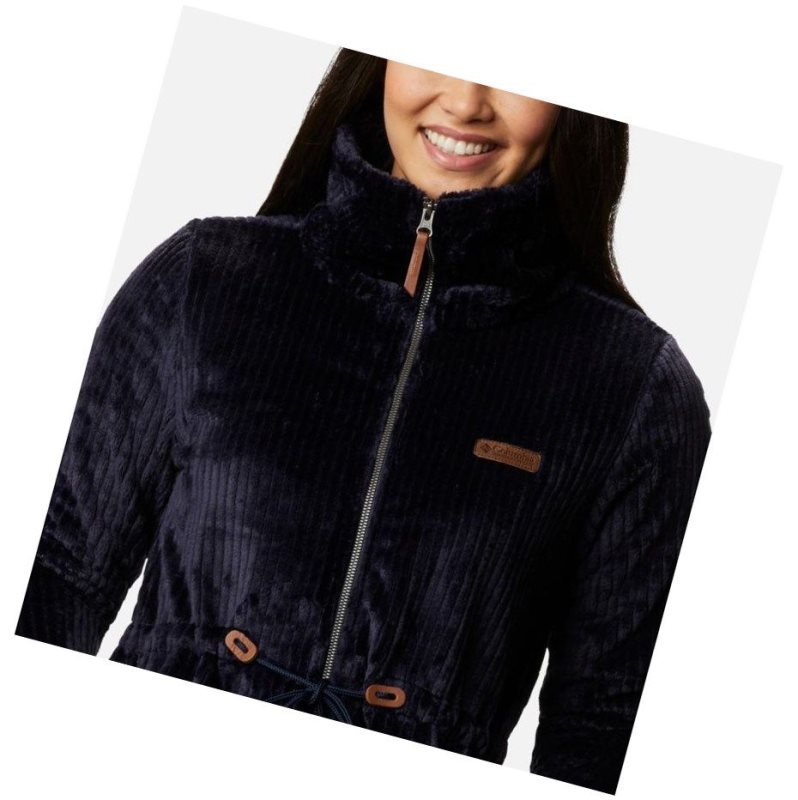 Columbia Fire Side Long Full Zip Sherpa Fleece Mont Kadın Lacivert | 74920-WXLP