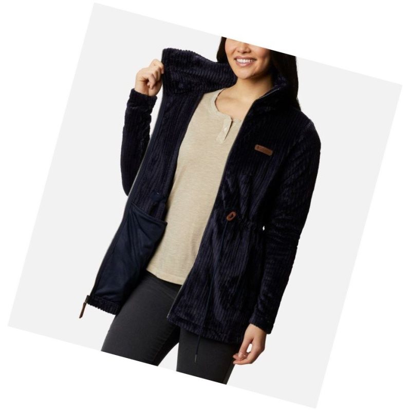 Columbia Fire Side Long Full Zip Sherpa Fleece Mont Kadın Lacivert | 74920-WXLP