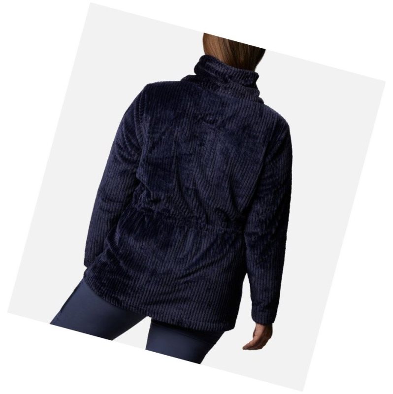 Columbia Fire Side Long Full Zip Sherpa Fleece Plus Size Mont Kadın Lacivert | 57239-ZMIR