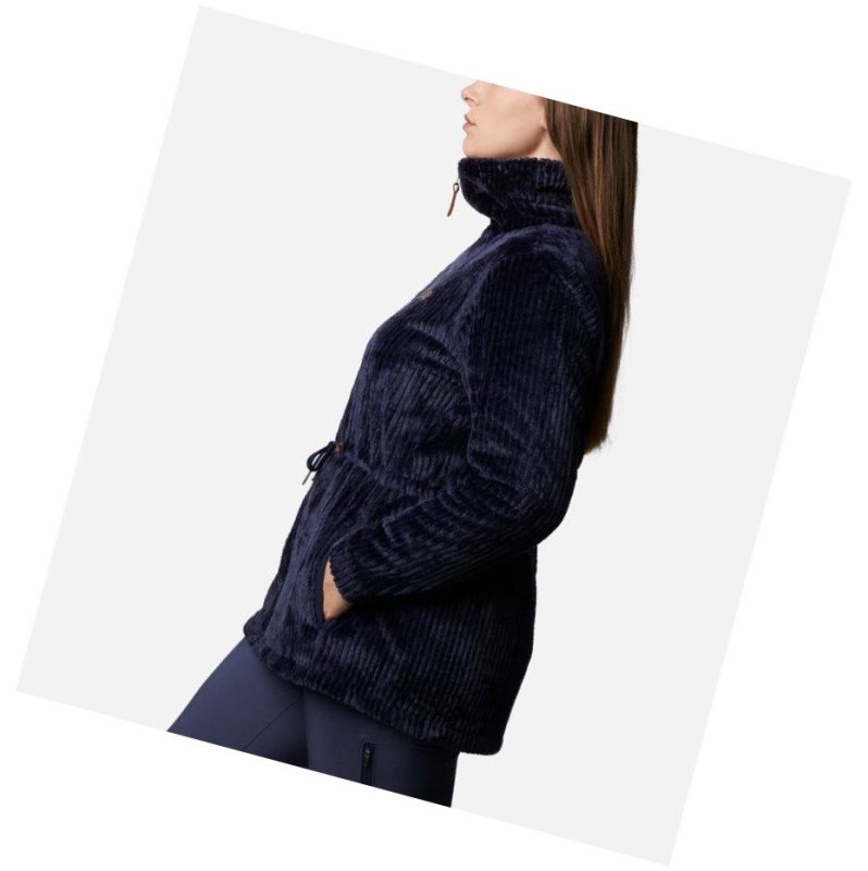 Columbia Fire Side Long Full Zip Sherpa Fleece Plus Size Mont Kadın Lacivert | 57239-ZMIR