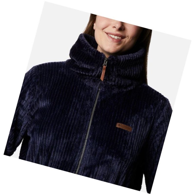 Columbia Fire Side Long Full Zip Sherpa Fleece Plus Size Mont Kadın Lacivert | 57239-ZMIR