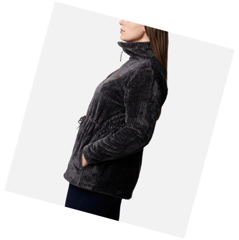 Columbia Fire Side Long Full Zip Sherpa Fleece Plus Size Mont Kadın Koyu Gri | 41572-NKFC