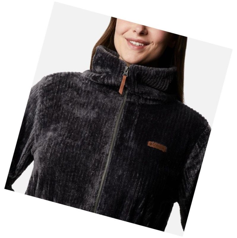 Columbia Fire Side Long Full Zip Sherpa Fleece Plus Size Mont Kadın Koyu Gri | 41572-NKFC