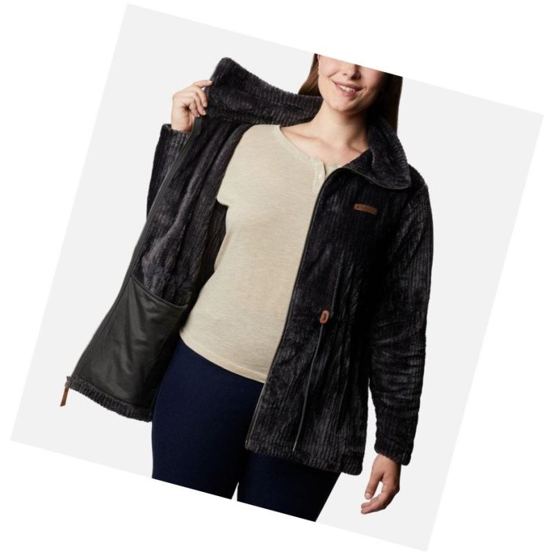Columbia Fire Side Long Full Zip Sherpa Fleece Plus Size Mont Kadın Koyu Gri | 41572-NKFC
