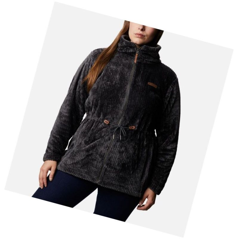 Columbia Fire Side Long Full Zip Sherpa Fleece Plus Size Mont Kadın Koyu Gri | 41572-NKFC