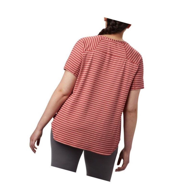 Columbia Firwood Camp II Short Sleeve Plus Size Tişört Kadın Kırmızı | 29054-YIJX