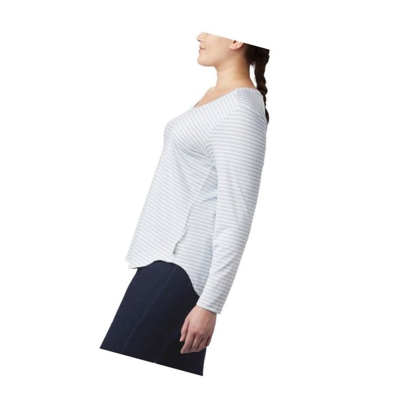 Columbia Firwood Camp Long Sleeve Plus Size Sweatshirt Kadın Beyaz | 35027-NVGK