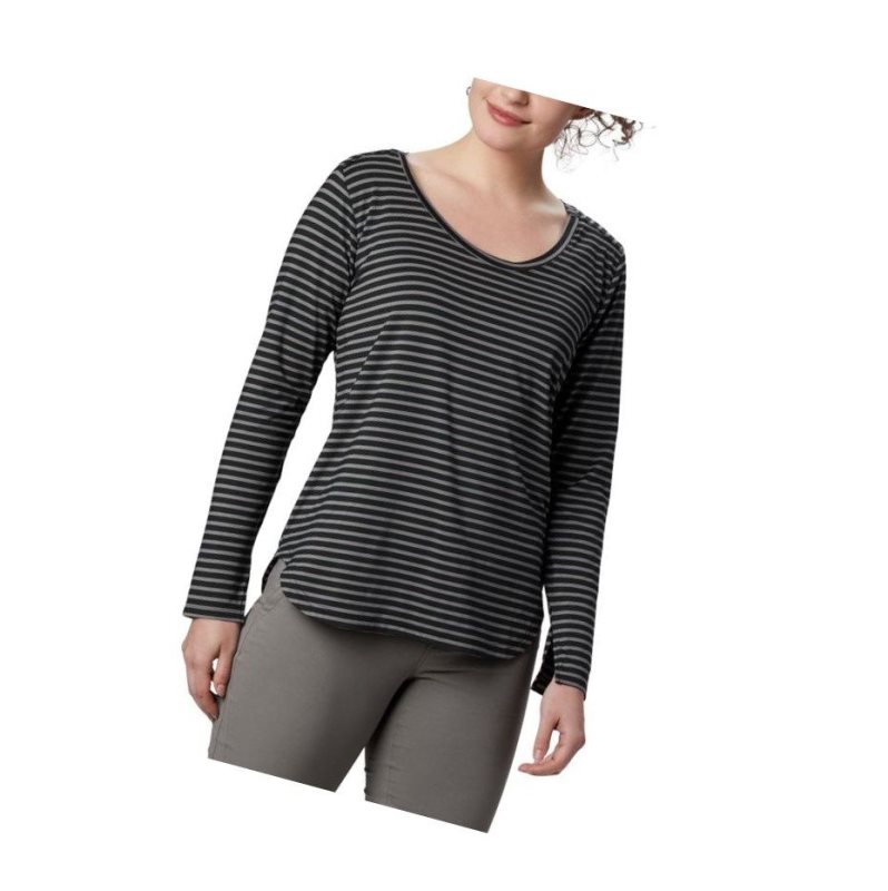 Columbia Firwood Camp Long Sleeve Sweatshirt Kadın Siyah | 16493-SPDQ