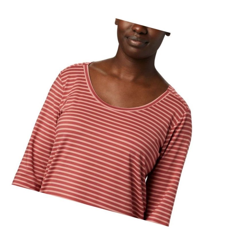 Columbia Firwood Camp Long Sleeve Sweatshirt Kadın Kırmızı | 97612-UTBE