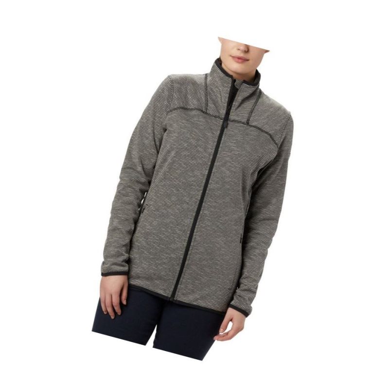 Columbia Firwood Camp Striped Full Zip Fleece Mont Kadın Siyah | 81746-WDYL