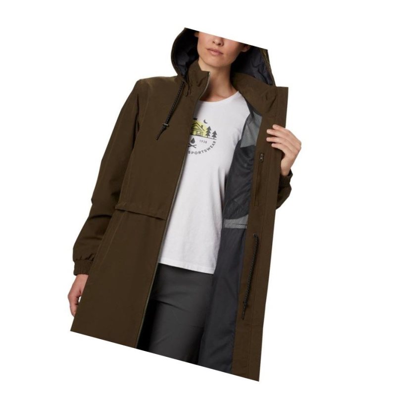 Columbia Firwood Long Mont Kadın Zeytin Yeşili | 09254-DKPH