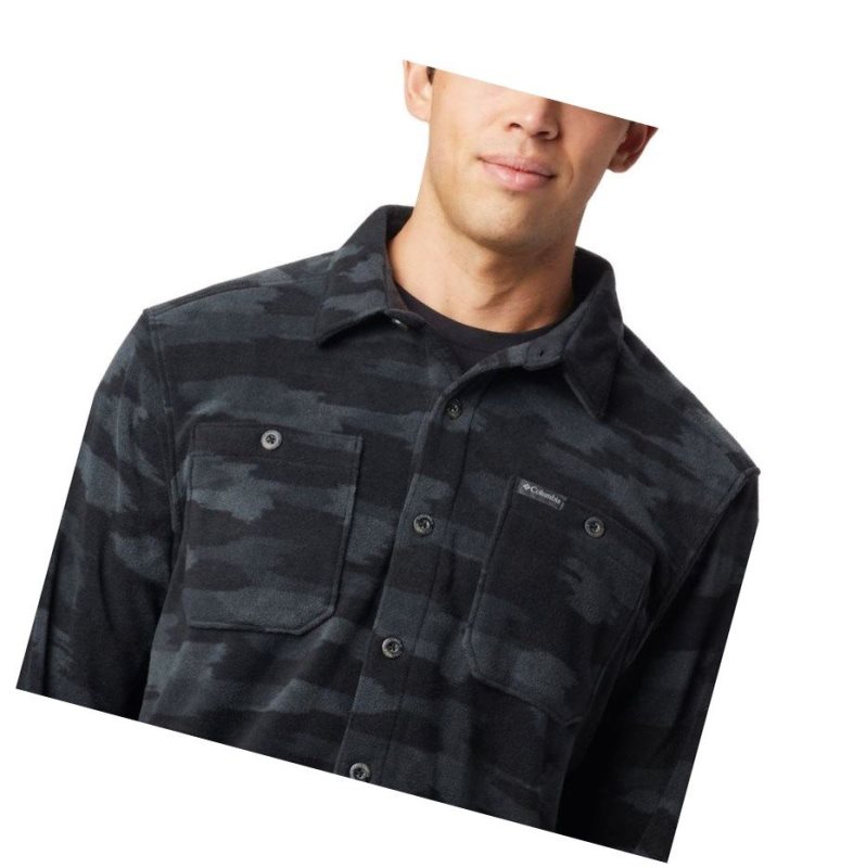 Columbia Flare Gun Fleece Over Gömlek Erkek Siyah Camo | 15804-XDNK