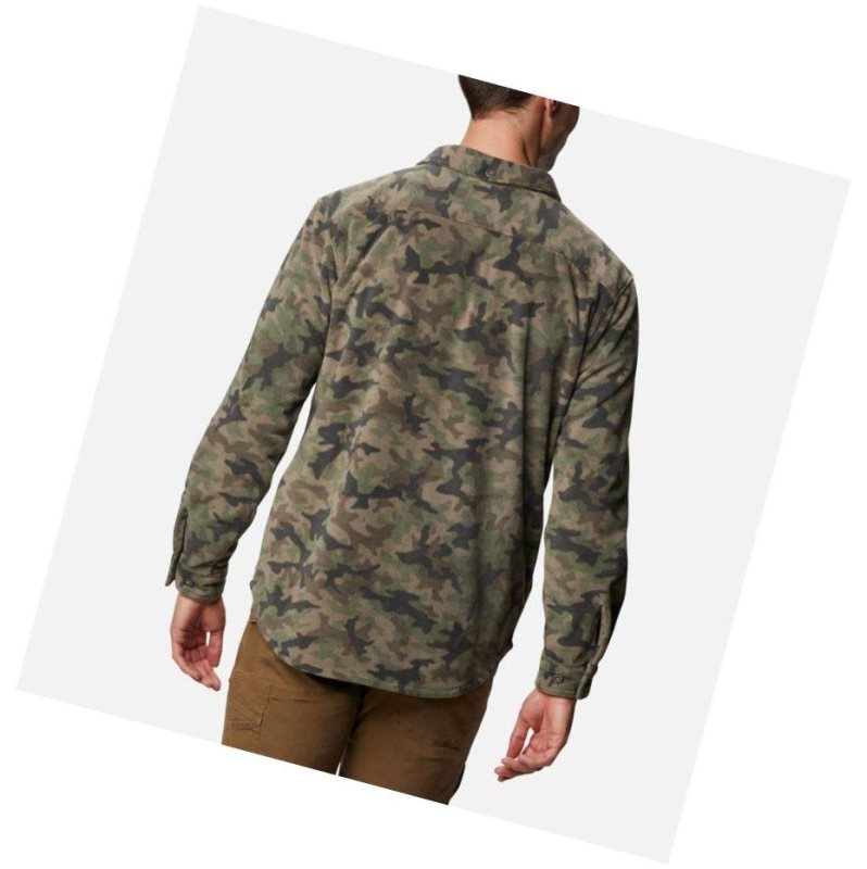 Columbia Flare Gun Fleece Over Gömlek Erkek Gri Yeşil Camo | 04865-XFNY