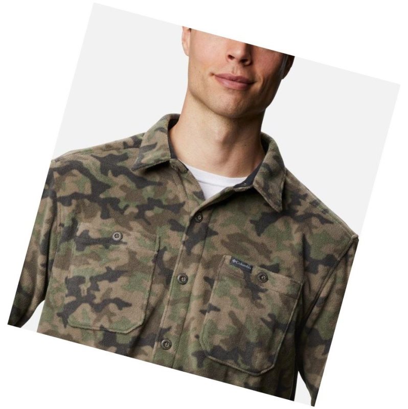 Columbia Flare Gun Fleece Over Gömlek Erkek Gri Yeşil Camo | 04865-XFNY