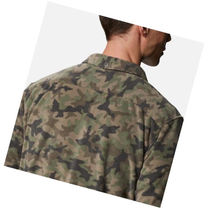 Columbia Flare Gun Fleece Over Gömlek Erkek Gri Yeşil Camo | 04865-XFNY