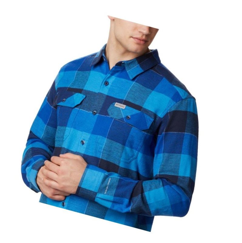Columbia Flare Gun Stretch Flannel Big Gömlek Erkek Mavi Mavi | 10258-XEJB