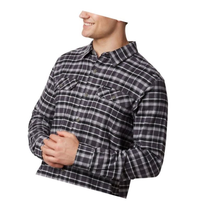 Columbia Flare Gun Stretch Flannel Big Gömlek Erkek Koyu Gri | 03546-DRJF