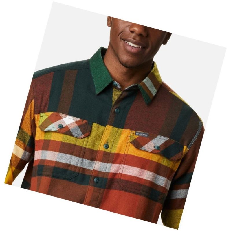Columbia Flare Gun Stretch Flannel Big Gömlek Erkek Yeşil | 03517-MVTY