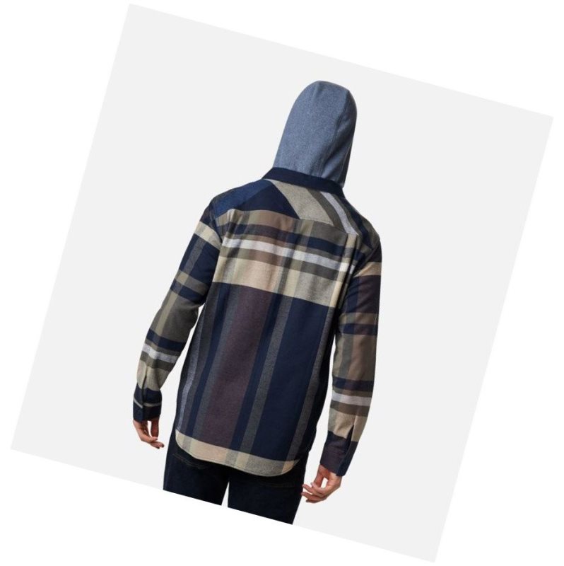 Columbia Flare Gun Stretch Flannel Gömlek Erkek Lacivert Kahverengi | 42893-WUGD