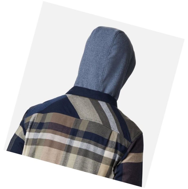 Columbia Flare Gun Stretch Flannel Gömlek Erkek Lacivert Kahverengi | 42893-WUGD