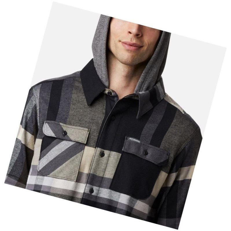 Columbia Flare Gun Stretch Flannel Gömlek Erkek Siyah Kahverengi | 24839-PUIQ