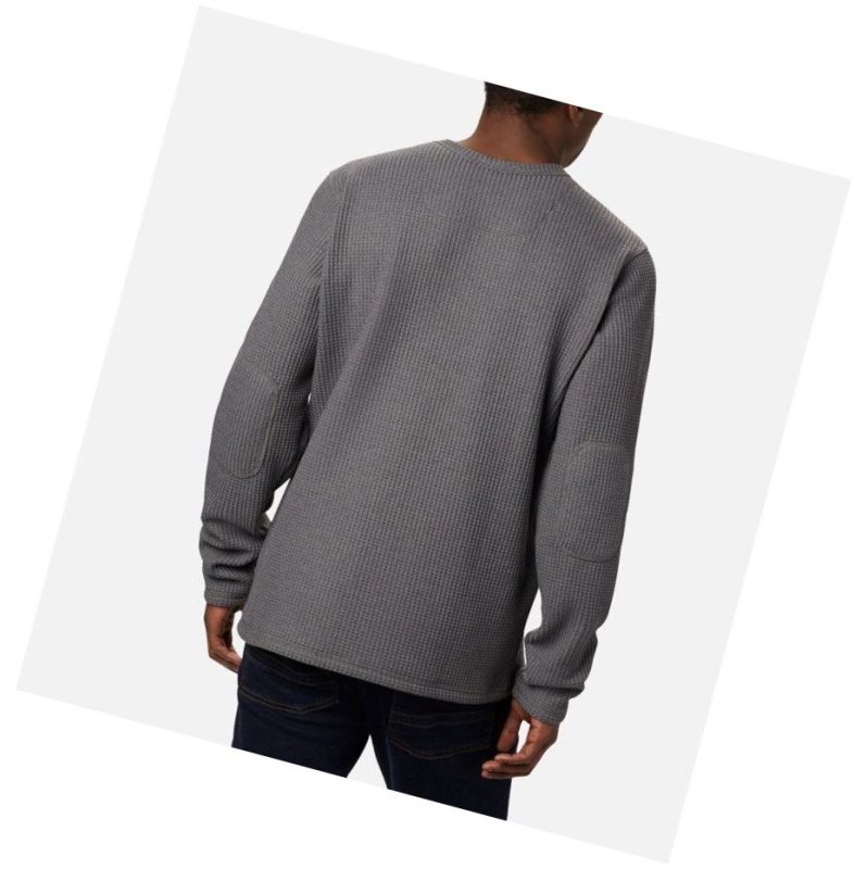 Columbia Flare Gun Waffle Henley Sweatshirt Erkek Gri | 94812-OLGM