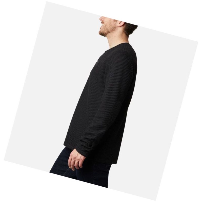 Columbia Flare Gun Waffle Henley Sweatshirt Erkek Siyah | 40721-WOMN