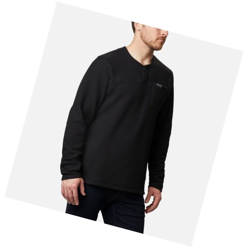 Columbia Flare Gun Waffle Henley Sweatshirt Erkek Siyah | 40721-WOMN