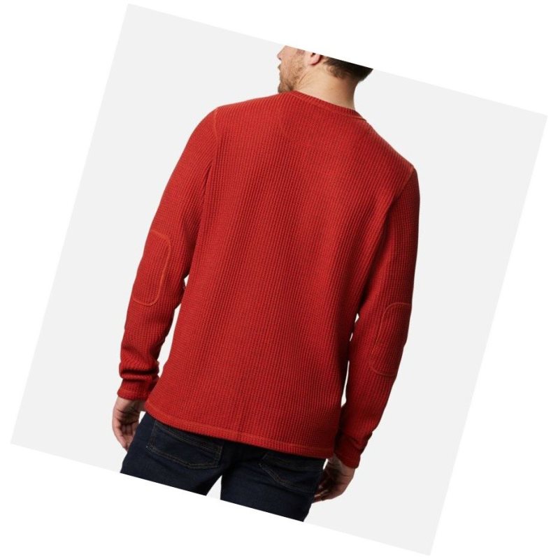 Columbia Flare Gun Waffle Henley Sweatshirt Erkek Kırmızı | 34627-WGAR