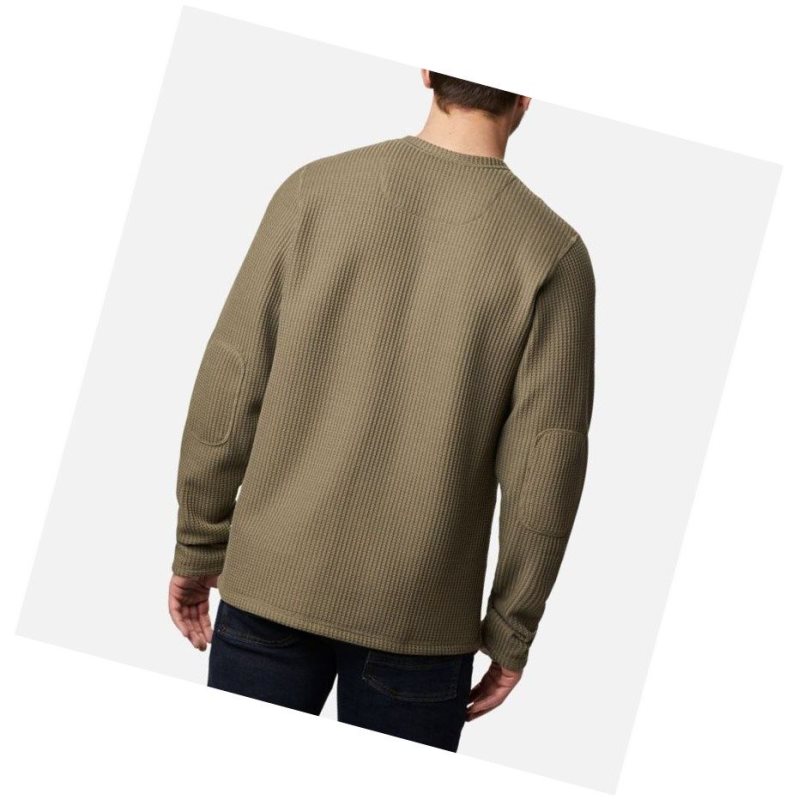 Columbia Flare Gun Waffle Henley Sweatshirt Erkek Gri Yeşil | 06429-OUSG