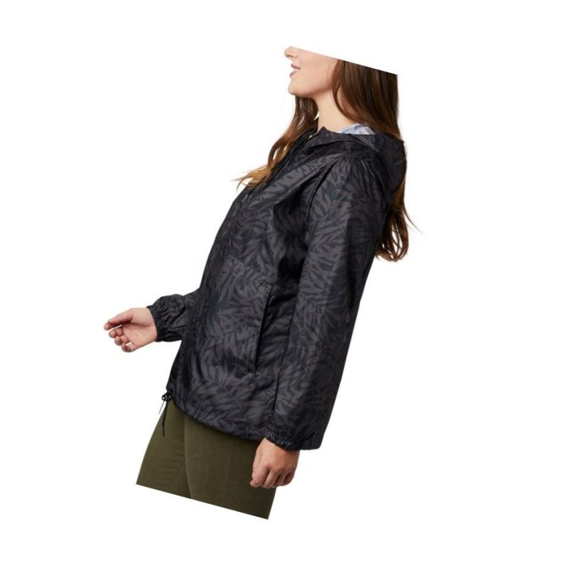 Columbia Flash Forward Printed Windbreaker Plus Size Mont Kadın Siyah | 96027-FKAU