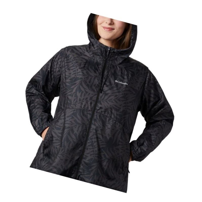 Columbia Flash Forward Printed Windbreaker Plus Size Mont Kadın Siyah | 96027-FKAU