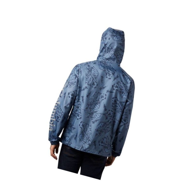 Columbia Flash Forward Printed Windbreaker Mont Erkek Mavi | 46328-WNBL