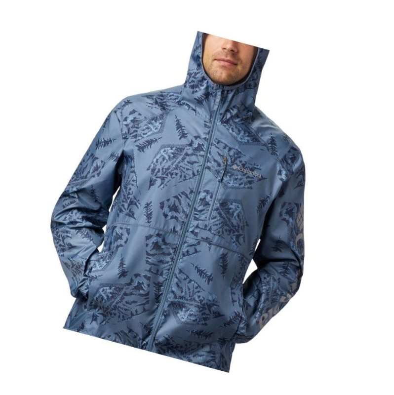 Columbia Flash Forward Printed Windbreaker Mont Erkek Mavi | 46328-WNBL
