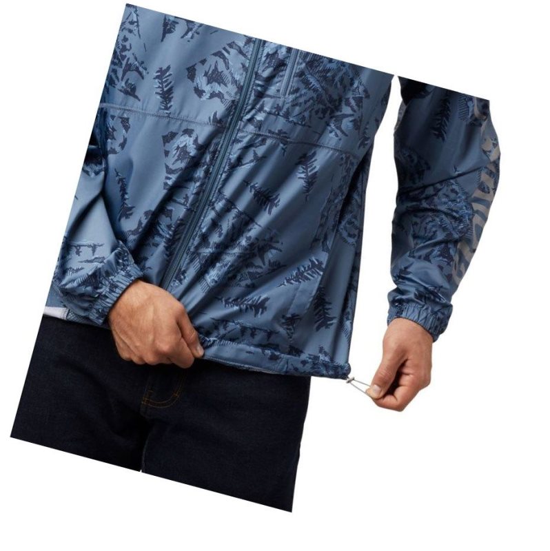 Columbia Flash Forward Printed Windbreaker Mont Erkek Mavi | 46328-WNBL
